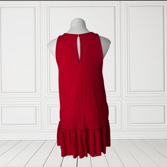 Banana Republic Red Ponte Ruffle Dress - Picture 2 of 4